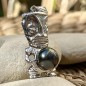 Te Mana - Argent Rhodié - Perle Noire de Tahiti - 9.84mm