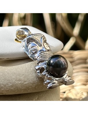 Te Mana - Plata rodiada - Perla negra de Tahití - 9,84 mm