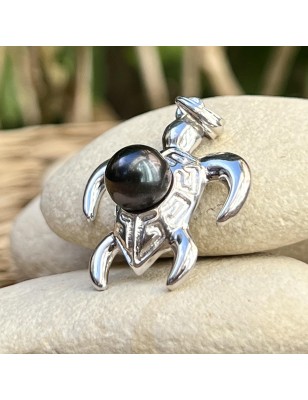 pendentif homme tortue perle noire de culture de tahiti prix - pendentif homme tahitien