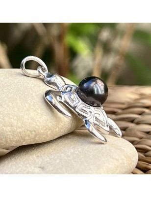 Tahitian Black Pearl Turtle Sterling Silver Pendant