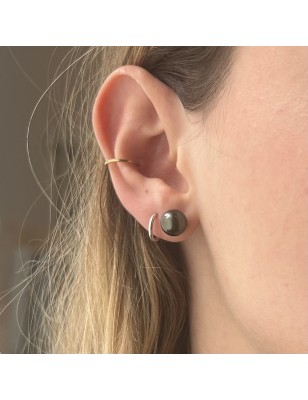 Pendientes de perla negra de Tahití - 8,75 mm