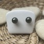 Black Tahitian Pearl Silver Ear Studs - 8.75mm