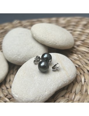 prix clous d oreille perle de Tahiti de huitre perle - perles tahitiennes en boucle oreille