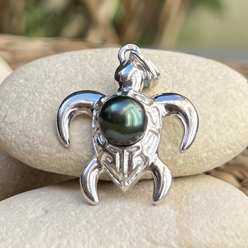 Honu-Mana - Perla de Tahití Azul Pavo Real - 8,80 mm