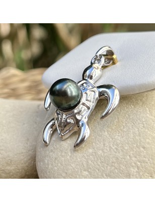 turtle men's pendant with cultured tahitian pearl price - tahitian pendant for men