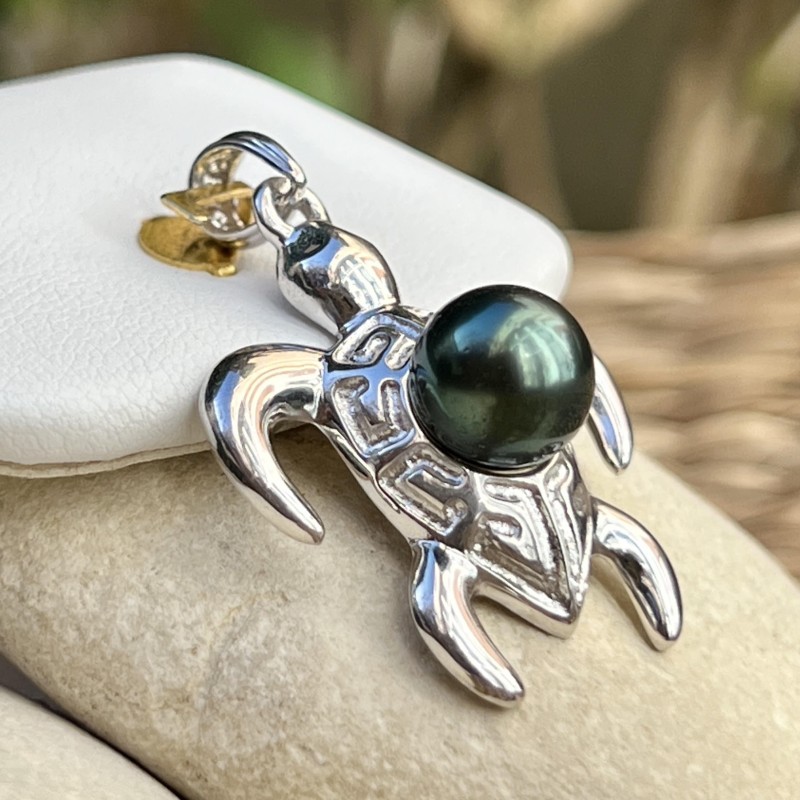 Honu-Mana – Grüne Perlen von Tahiti – 9,02 mm