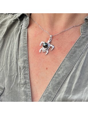 pendentif homme tortue perle noire de culture de tahiti prix - pendentif homme tahitien