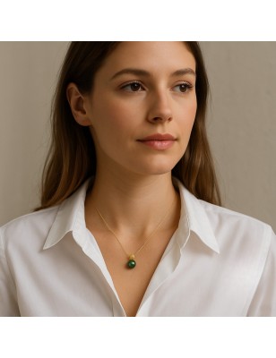 cultured tahiti pearl gold women's necklace - tahitian necklace for women