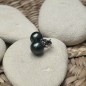 9.64mm - Peacock Tahitian Pearls Silver Earrings