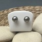 9.77mm - Light Grey Tahitian Pearls Silver Earrings
