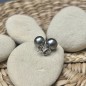 Boucles d'Oreilles Perles de Tahiti Gris Clair - 9.77mm