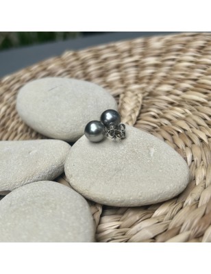 prix clous d oreille perle de Tahiti de huitre perle - perles tahitiennes en boucle oreille