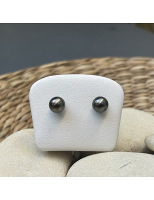 Perles de Tahiti Peacock Aubergine - 7,45 mm - Oro 18 carati