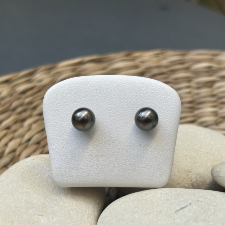 Perles de Tahiti Peacock Aubergine - 7,45 mm - Oro 18 carati