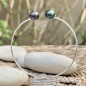 Vaitea - Bangle - Blue and Violet Tahitian Pearls