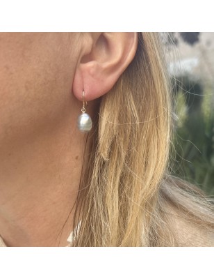 big cultured pearls on dangling gold earrings price