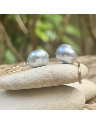 grosses perles de culture baroques en boucles or pendantes prix