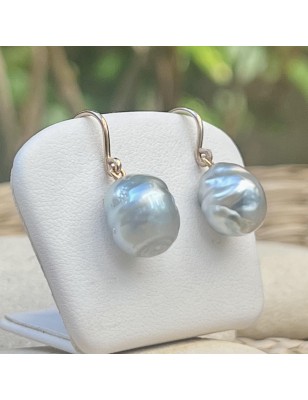 Nugua - Baroque Tahitian Pearls - Dangling Earrings