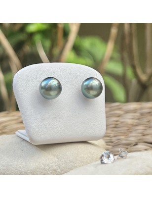 lime green color tahitian cultured pearls on ear stud for women price