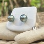 Mahana Ura - Boucles Oreilles Perles de Tahiti Tilleul - 9.64mm