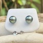 Mahana Ura - Boucles Oreilles Perles de Tahiti Tilleul - 9.64mm