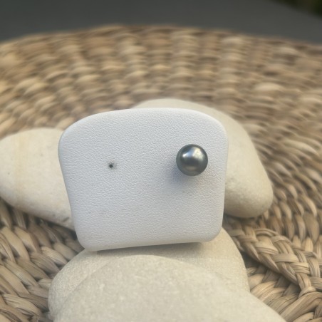 Peacock Tahitian Pearl Gold Single Earring - 8.05mm