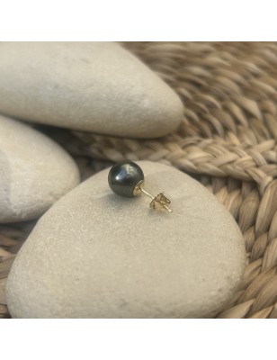 Boucle d'Oreille à l'Unité Perle de Tahiti Peacock - 8.05mm