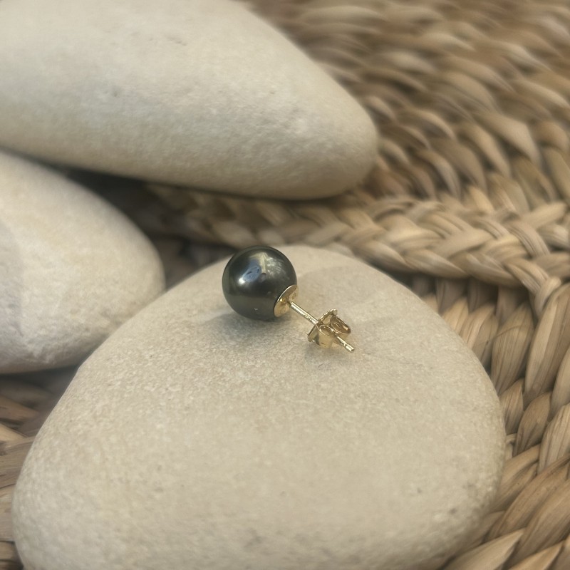 Boucle d'Oreille à l'Unité Perle de Tahiti Peacock - 8.05mm