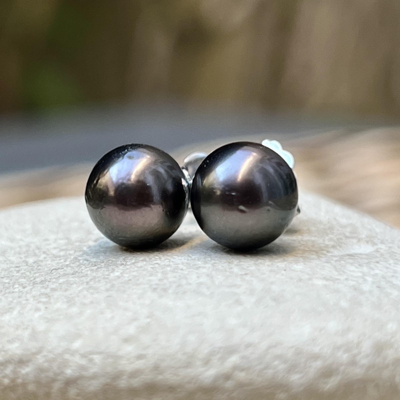 タヒチパールイヤリング ナス 7.52mm