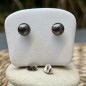 7.52mm Aubergine Tahitian Pearl Ear Studs