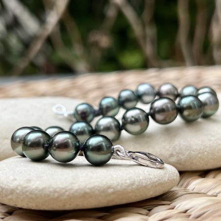 19 Tahitian Peacock Pearl Bracelet - Single Piece