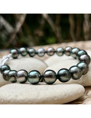 19 Tahitian Peacock Pearl Bracelet - Single Piece