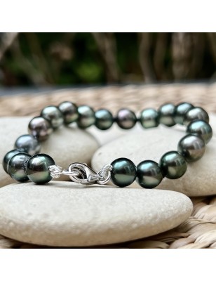 19 Tahitian Peacock Pearl Bracelet - Single Piece