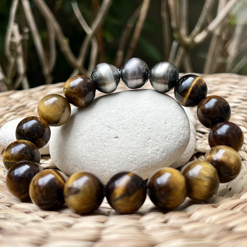 Toa Nui - Men's Bracelet - 14.00mm Tahitian Pearls Toa Nui - Men's Bracelet - 14.00mm Tahitian Pearls