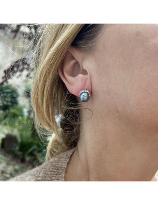 Blaugraue Tahiti-Perlenohrringe – 9,90 mm