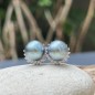 Pendientes de perla de Tahití azul grisácea - 9,90 mm