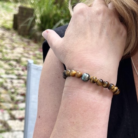 Pulsera Oeil de Tigre - Perle de Tahiti Peacock 9.80mm