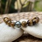 Perle de Tahiti Peacock 9.48mm - Bracelet Oeil de Tigre
