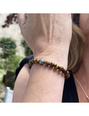 Perle de Tahiti Peacock 9.48mm - Bracelet Oeil de Tigre