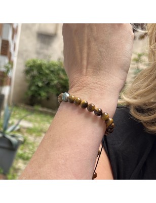 bracelet homme oeil de tigre et perle de culture de Tahiti prix