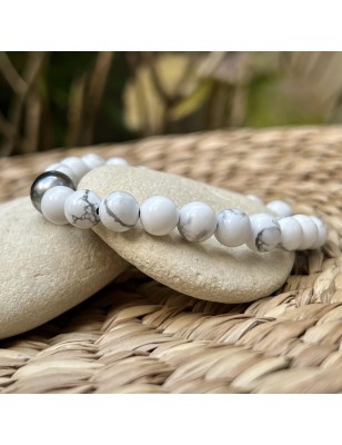 Which bracelet for protection? Tahitian pearl men's bracelet with howlite - perla Tahiti