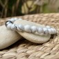 Natural Howlites and Tahitian Blue Pink Pearl Bracelet