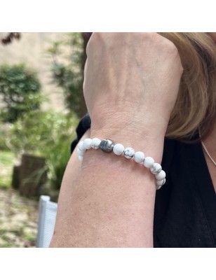 Which bracelet for protection? Tahitian pearl men's bracelet with howlite - perla Tahiti