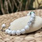 Bracelet Howlites et Perle de Tahiti Vert Tilleul