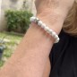 Bracelet Howlites et Perle de Tahiti Vert Tilleul