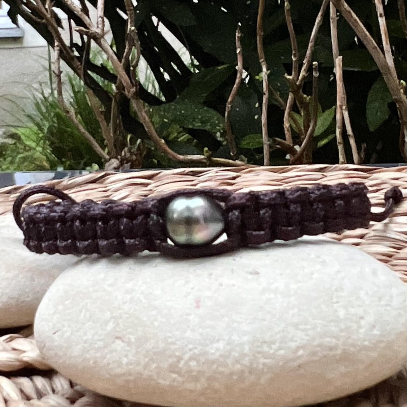 9.33mm Peacock Tahitian Pearl  - Brown Bracelet
