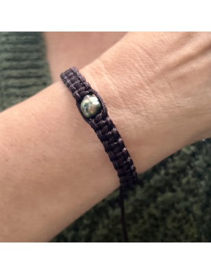 9.33mm Peacock Tahitian Pearl  - Brown Bracelet
