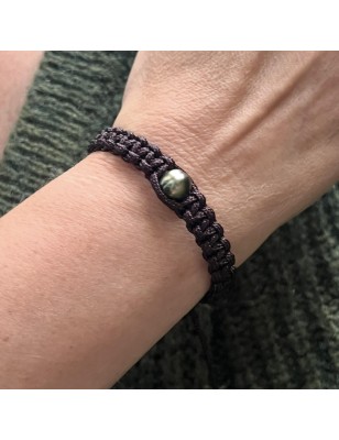 10.00mm Peacock Tahitian Pearl  - Brown Bracelet