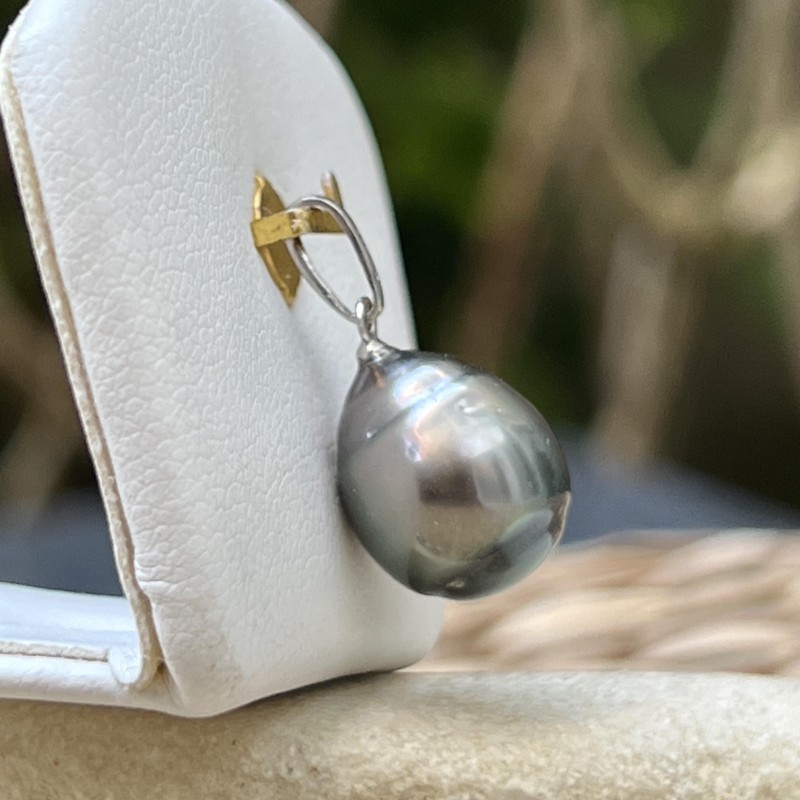 Maeva - Pendentif vraie Perle de Tahiti Grise - 10.57mm