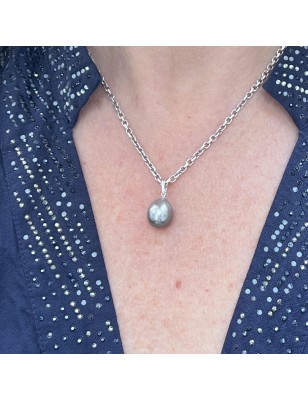 Maeva - Colgante de perla de Tahití gris - 10,16 mm